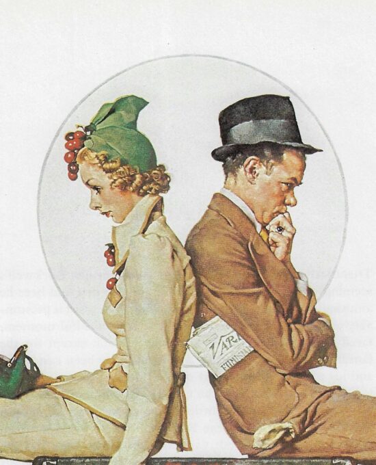 Norman Rockwell Vintage art book page “The Final Curtain”