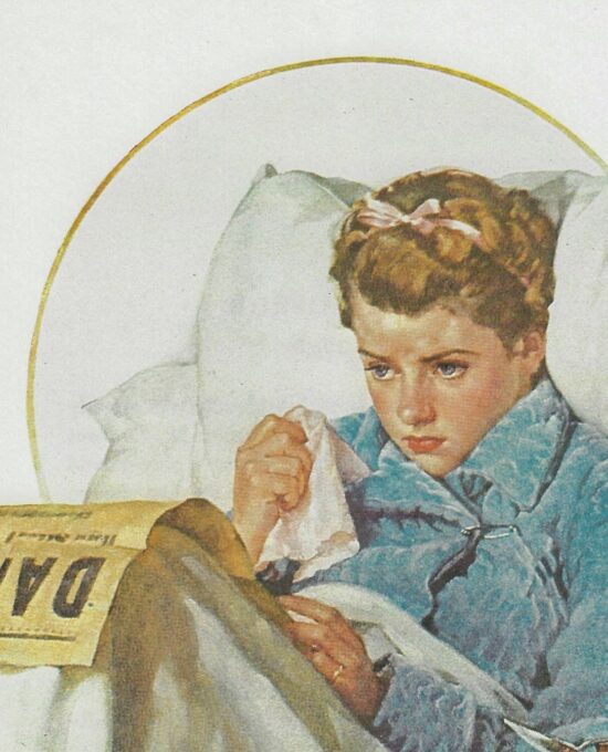 Norman Rockwell Vintage art book page “Missing the Dance” January 1937