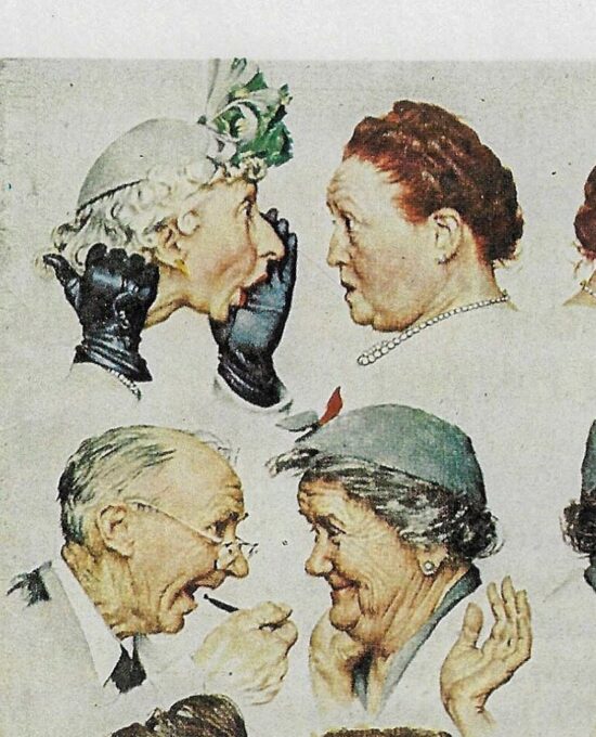 Norman Rockwell Vintage art book page “The Gossips”