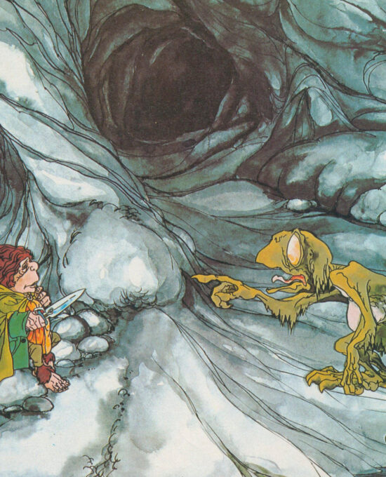 Antique Hobbit Illustration “Riddles in the dark” Vintage orphaned book page 1978