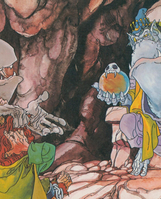 Antique Hobbit Illustration “Before the Great Goblin” Vintage orphaned book page 1978