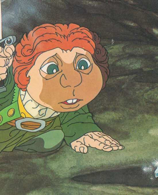 Antique Hobbit Illustration “Bilbo finds something in the dark” Vintage orphaned book page 1978