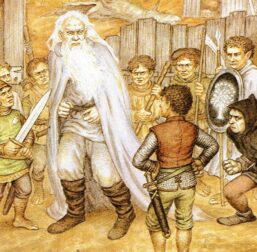 The Scouring of the Shire by Inger Edelfeldt from Return of the Shadow Vintage art-book page