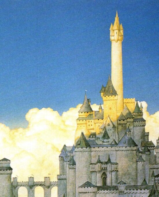 Minas Tirith by John Howe from The Return of the King Vintage art-book page
