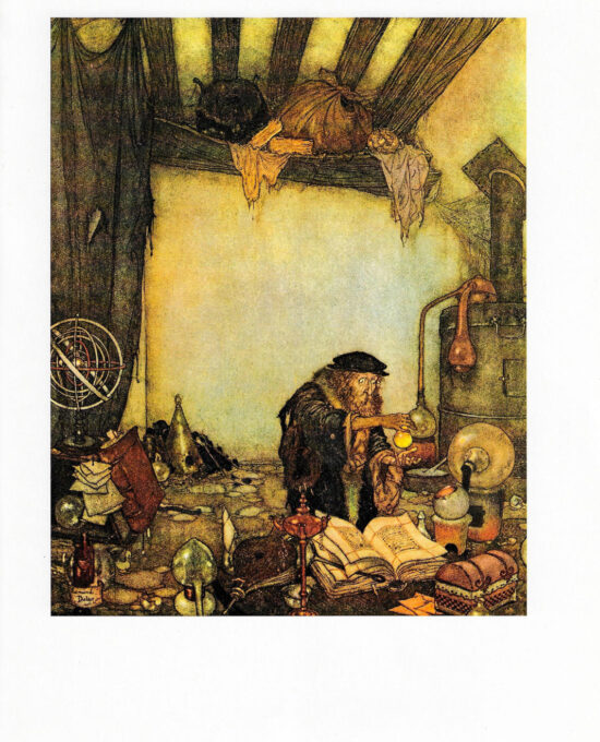Hans Andersen stories Edmund Dulac “The Wind’s Tale” 1911 “He lifted it with a trembling hand…”