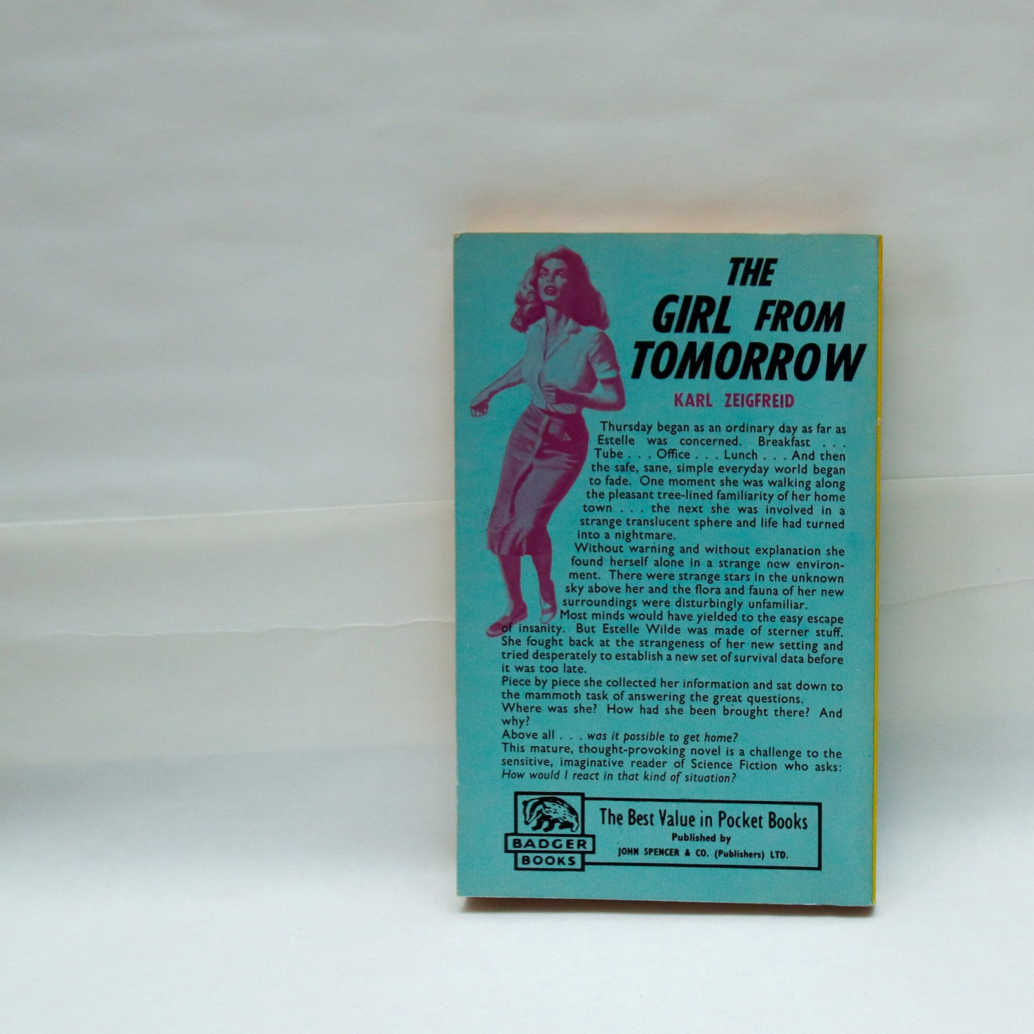 British Badger Books classic: "The Girl From Tomorrow" vintage paperback 1965 - Image 2