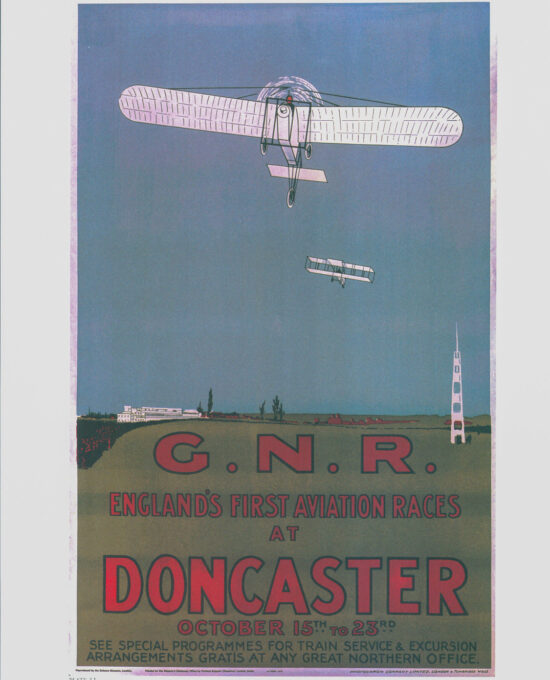 Antique Aviation Art Print: 1909 Doncaster Air Races Illustration