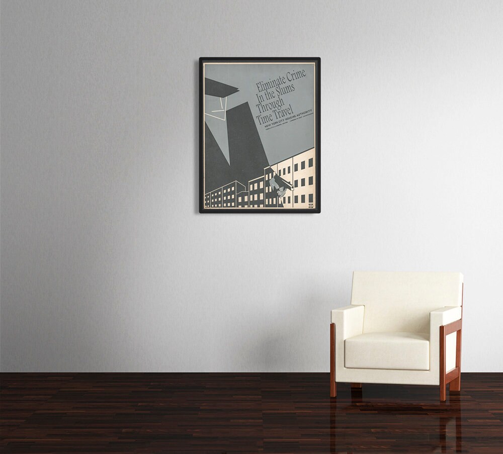 Custom Poster "Eliminate Crime in the Slums Through Time Travel" WPA inspired print - Image 2