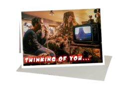 Geeky Greeting Card "Thinking of You"  5 x 7" card with matching creme envelope Close Encounters Devil's Tower