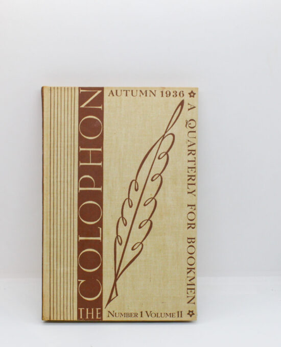 The Colophon: A Quarterly for Bookmen (Autumn 1936) Vintage hardcover
