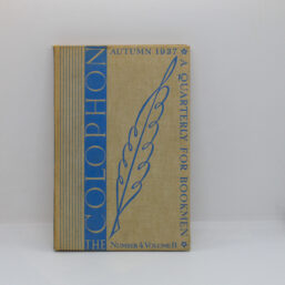 An image of the cover of the 1937 Autumn Colophon Quarterly