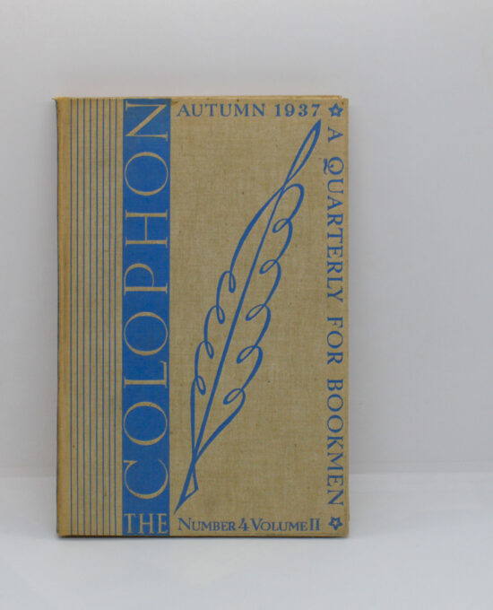 The Colophon Autumn 1937 Quarterly vintage hardcover