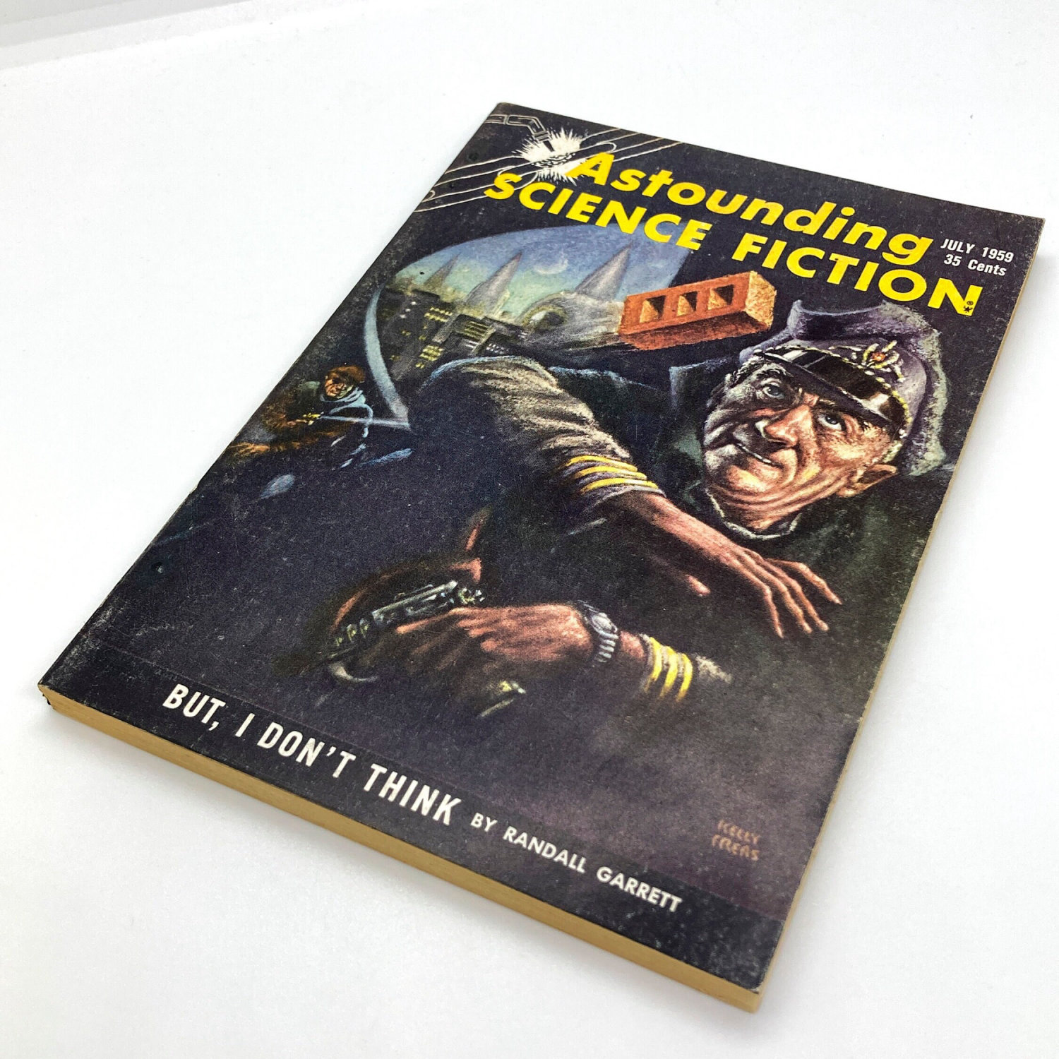 Vintage Astounding Science Fiction Pulp Magazine, July 1959, Kelly Freas Cover