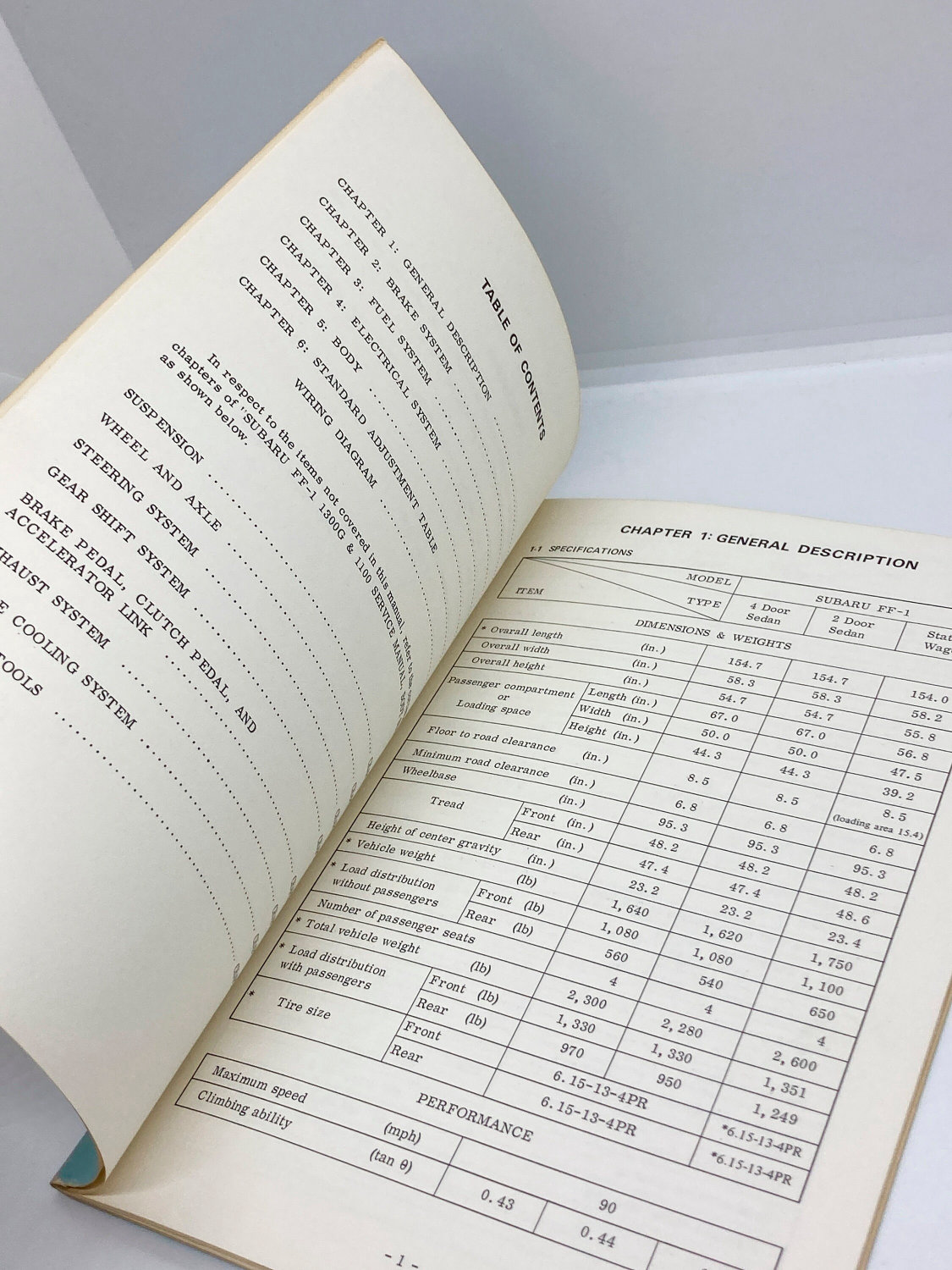 Subaru FF-1 1100 Service Manual 1970 (?) Complete - Image 2
