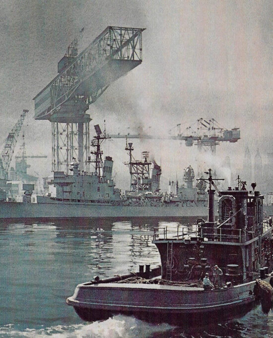 Brooklyn Navy Yard Vintage book page maritime print Carl G. Evers c.1972