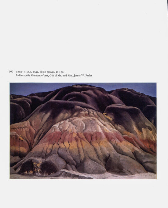 Georgia O’Keeffe Vintage Art Book Page: Grey Hills / Pelvis with Shadows