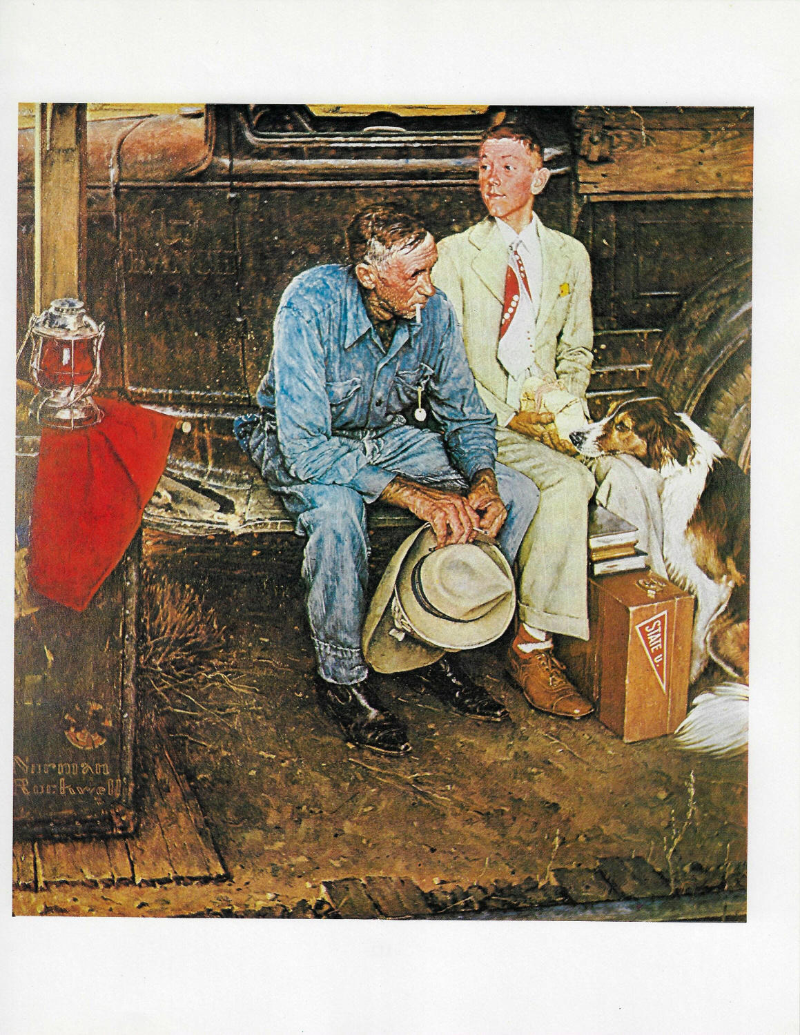 Norman Rockwell Vintage art book page "Breaking Home Ties" September 1954 - Image 3