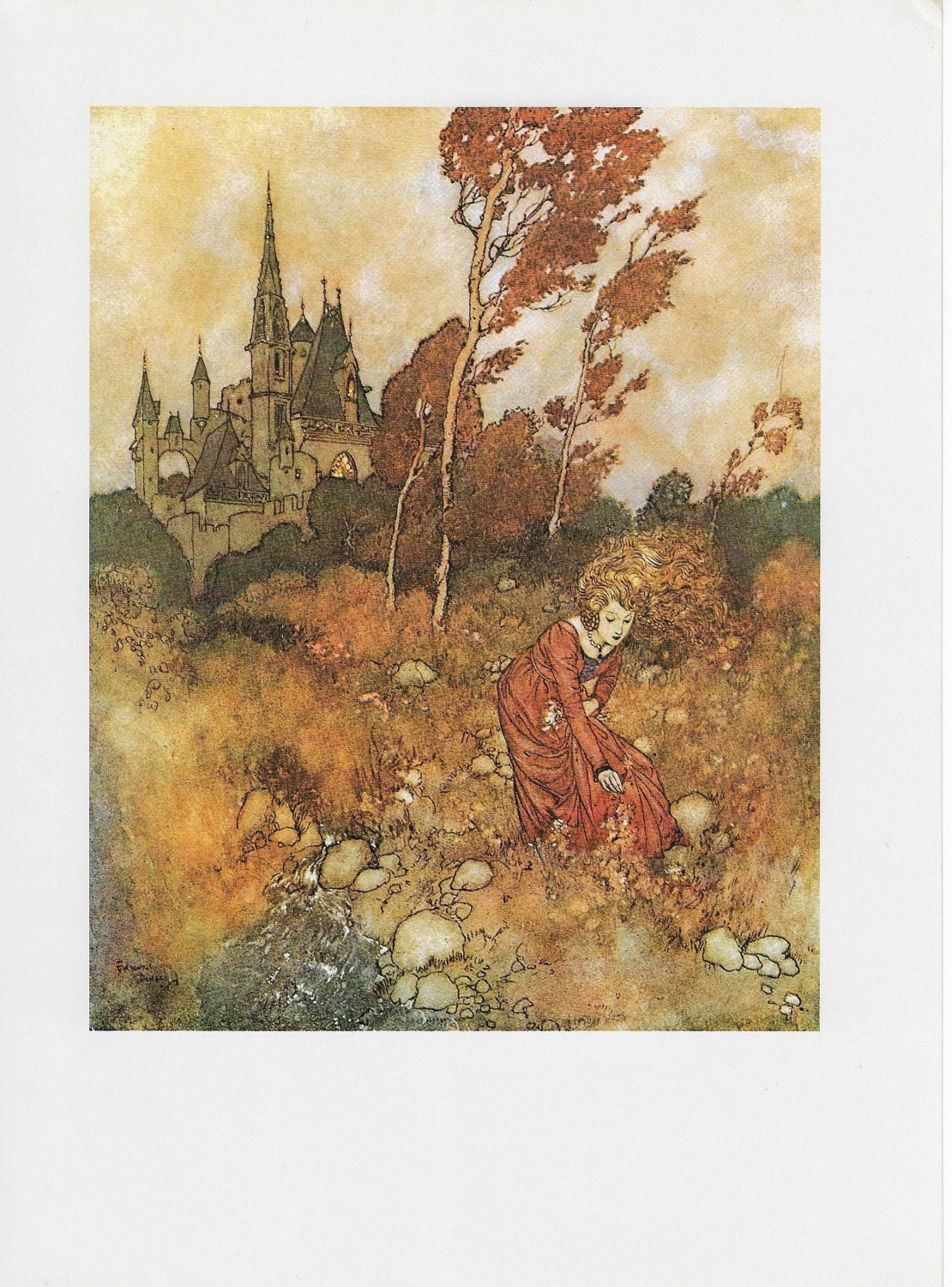 Edmund Dulac 'The Wind's Tale' Vintage Art Book Page - 1911