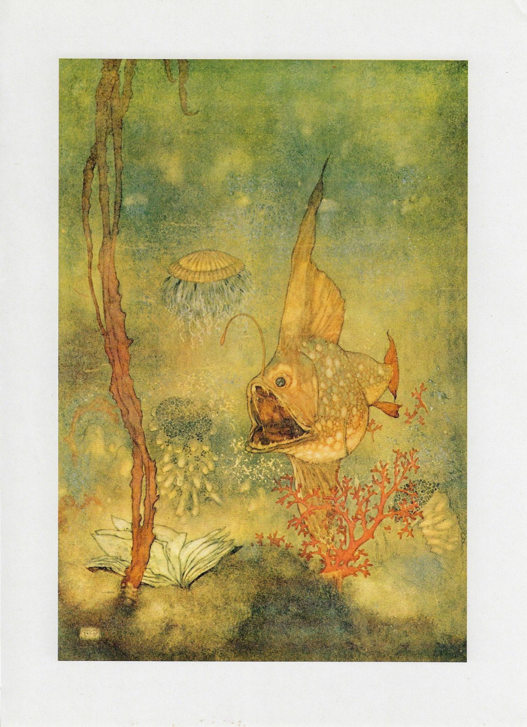 Edmund Dulac 'The Tempest' Anglerfish Print: Shakespeare Vintage Art - Image 3