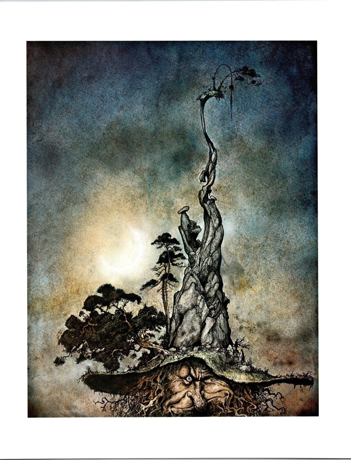 Brian Froud 'The Mountain' Vintage Fantasy Art Book Page - Image 4