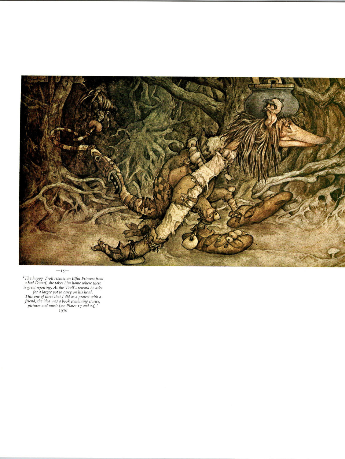 Brian Froud Princess & Troll Art: 1976 Vintage Book Page - Image 6