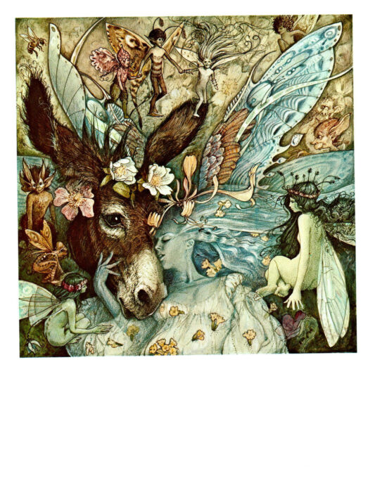 Brian Froud Art: A Midsummer Night’s Dream & Spire, 1973 Vintage Book Page
