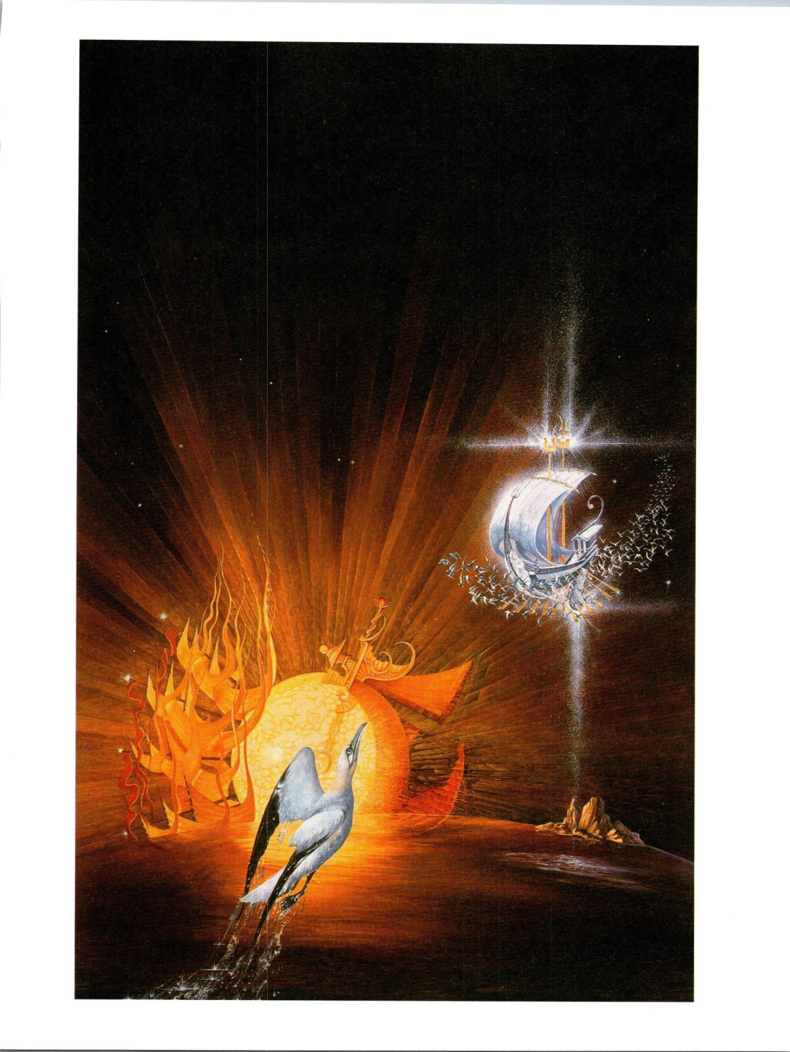 Earendil and Elwing by Roger Garland from The Silmarillion Vintage art-book page - Image 3