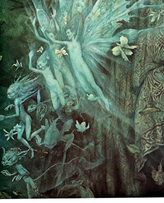 Brian Froud Art: “Twilight” & “Return of the Elfin King” Vintage Book Page