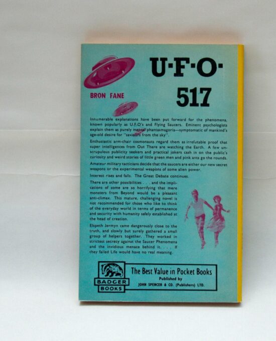 Campy pulp science fiction “UFO 517” 1965 Bron Fane Badger Books