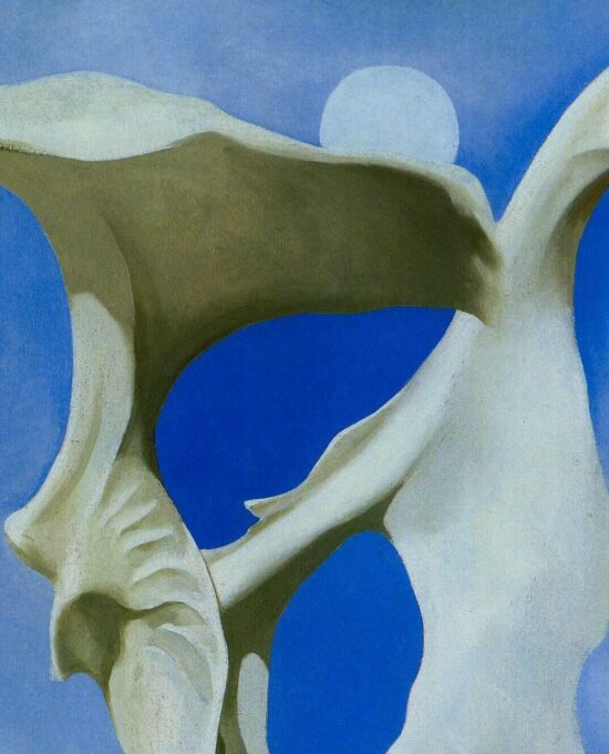 Georgia O’Keeffe print 1943 “Pelvis with Moon” Original over-size vintage art book page