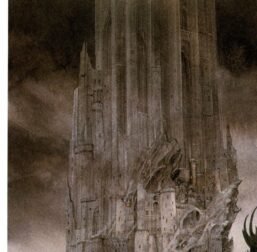 The Dark Tower by John Howe from The Two Towers Vintage art-book page