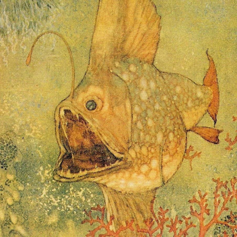 Edmund Dulac 'The Tempest' Anglerfish Print: Shakespeare Vintage Art