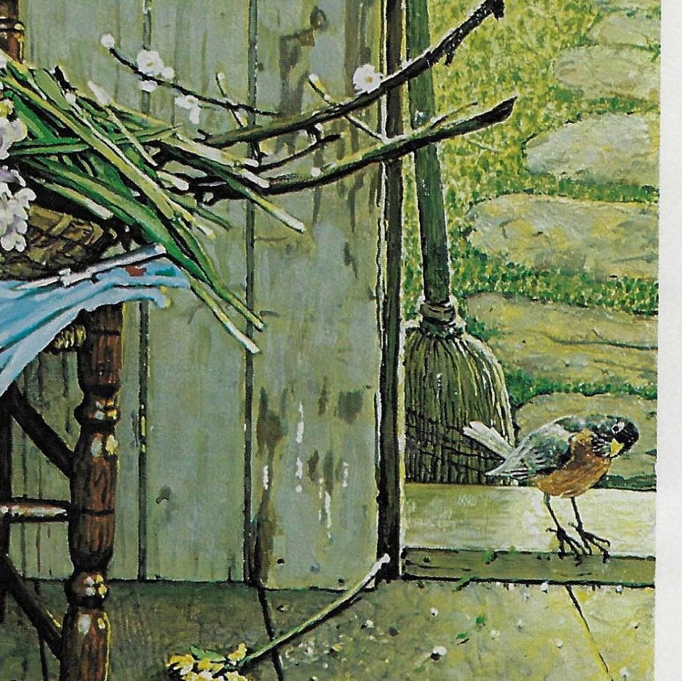 Norman Rockwell Vintage art book page "Spring Flowers" 1969 - Image 2