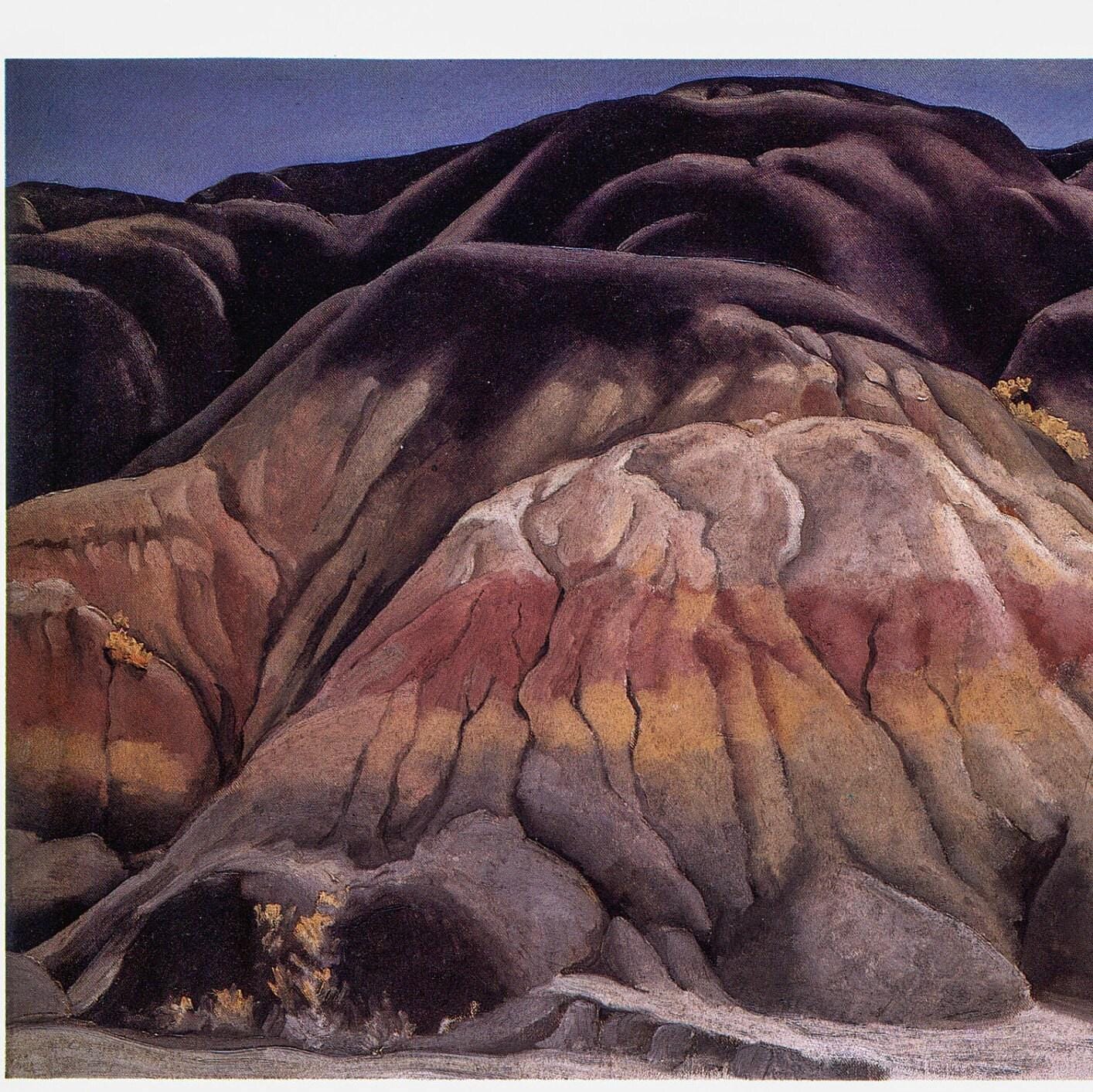 Georgia O'Keeffe Vintage Art Book Page: Grey Hills / Pelvis with Shadows