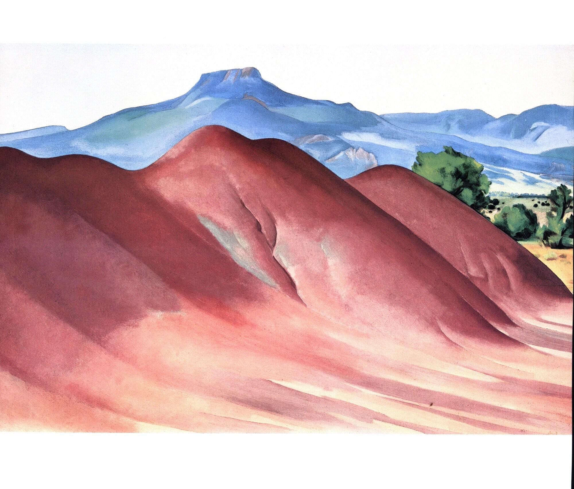 Georgia O'Keeffe Print: "Pedernal and Red Hills" Vintage Book Page