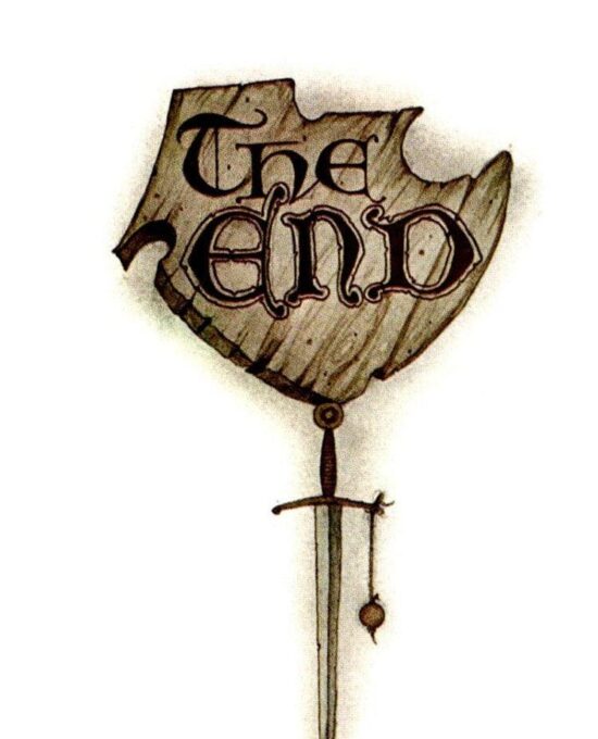 Brian Froud Art Print: “The End” Self-Portrait, Vintage Book Page
