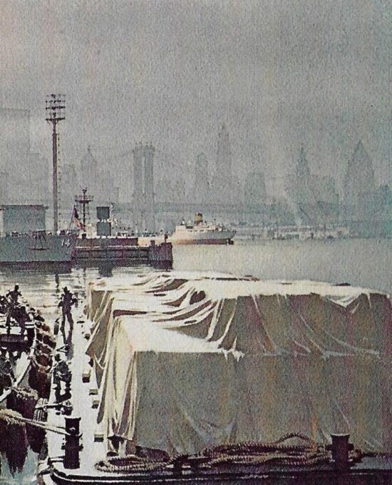 Brooklyn Navy Yard Vintage book page maritime print Carl G. Evers c.1972