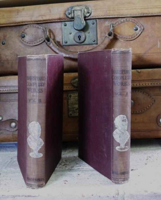 William Shakespeare “Shakespeare’s Complete Works (2-Volume Set)” Vintage hardcover set 1897