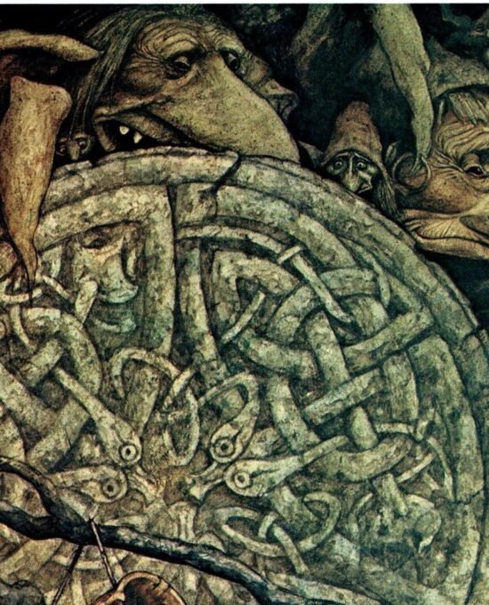 Brian Froud Art Print: Boy with Horn, Vintage Book Page (1976)
