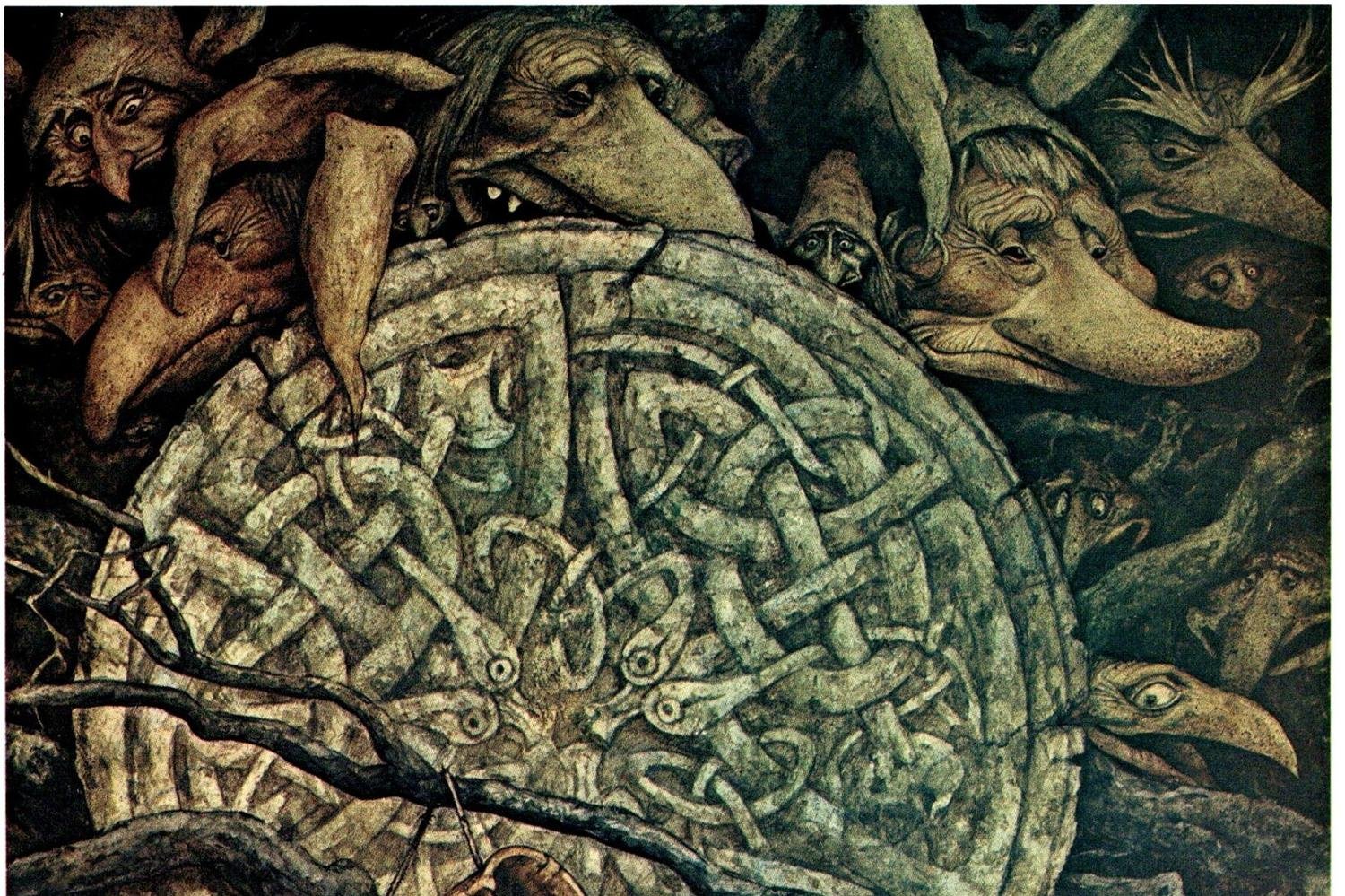 Brian Froud Art Print: Boy with Horn, Vintage Book Page (1976) - Image 2