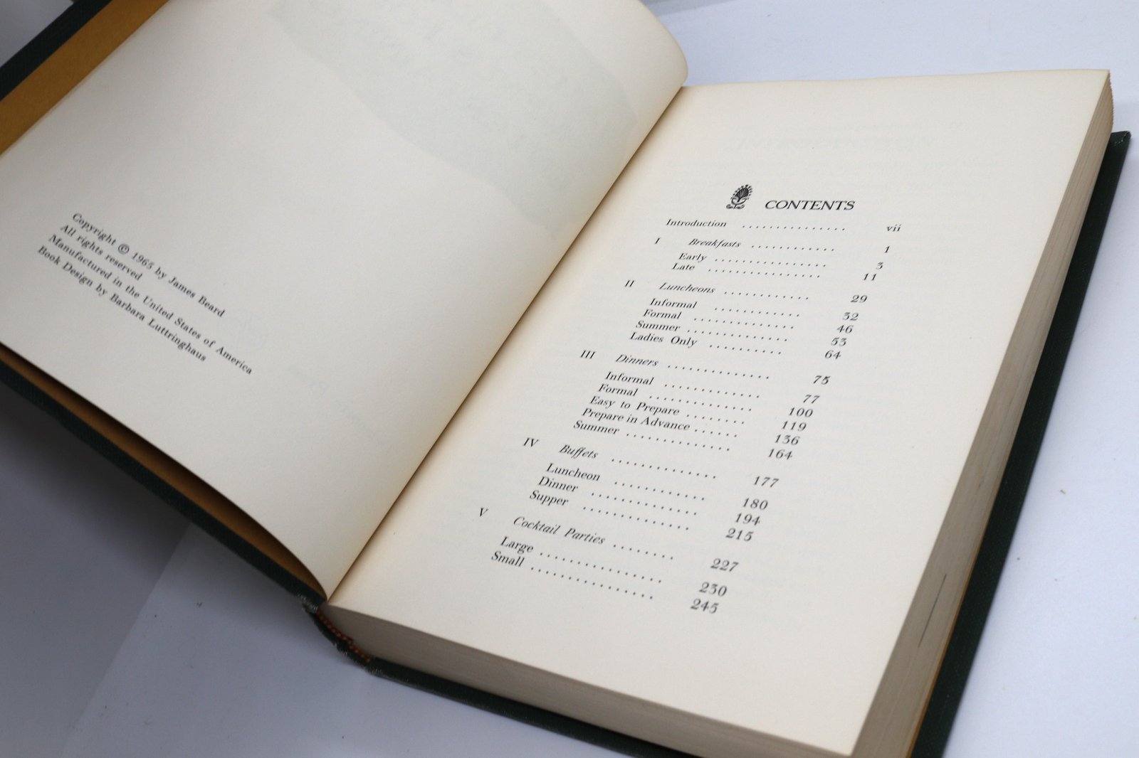 James Beard's Menus For Entertaining - Hudson Fine Books